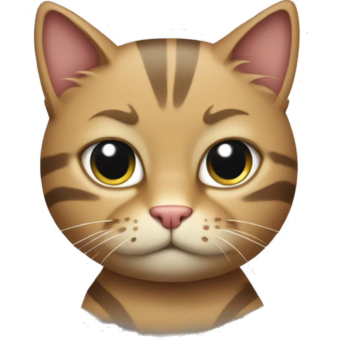 tabby cat with arms crossed and angry face emoji
