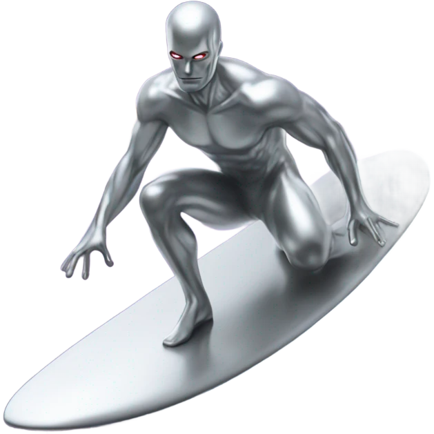 Silver surfer on board emoji