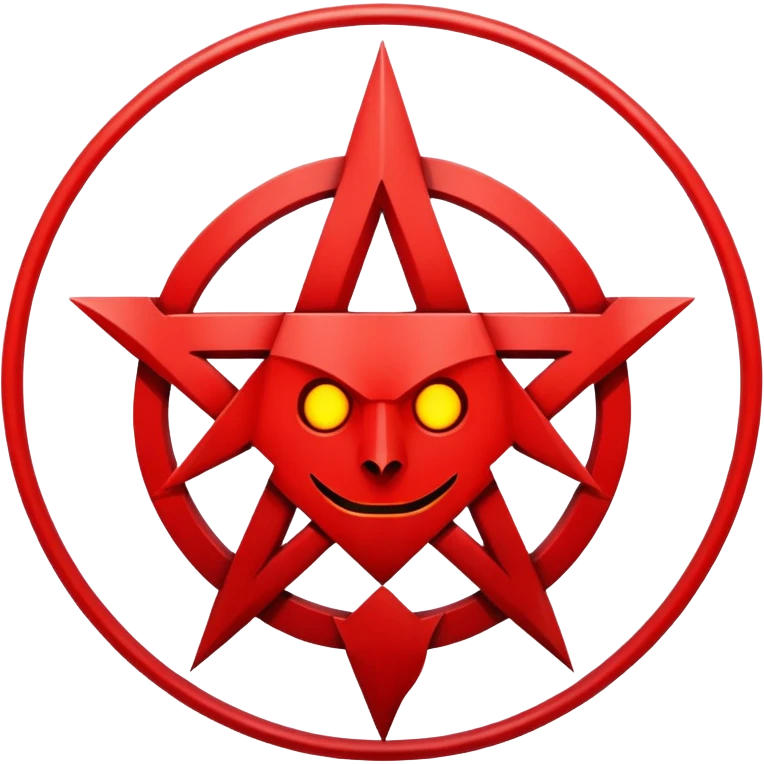 Red Satanic pentagram emoji