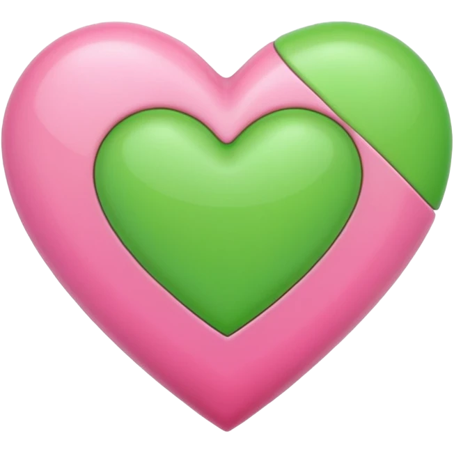 pink & green heart emoji