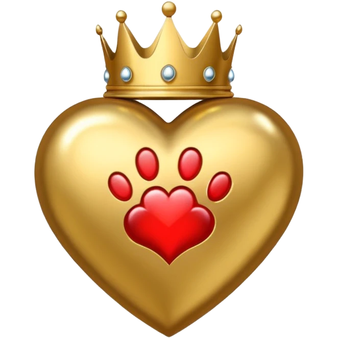 heart with a paw print and a crown emoji