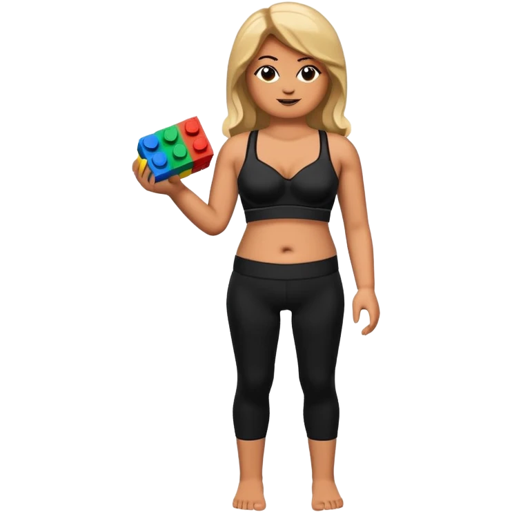 legging brassière noir gonflé ventre femme lego emoji