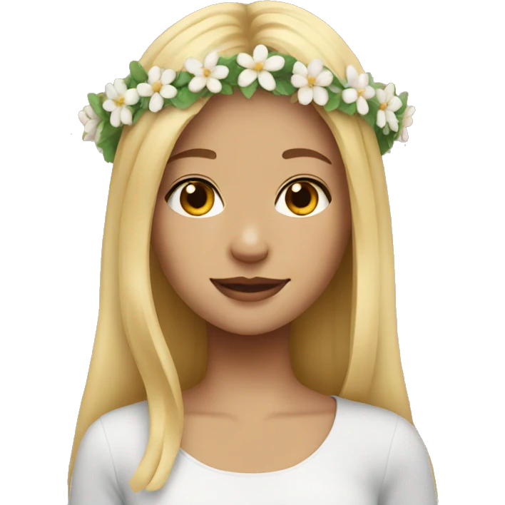 Blonde girl with flower crown  emoji