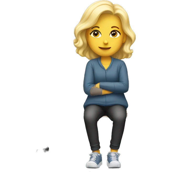 Blond woman waiting on a bench emoji