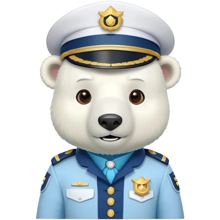 Polar bear captain with blue uniform and captain's hat, Captain Barnacles from Octonauts emoji