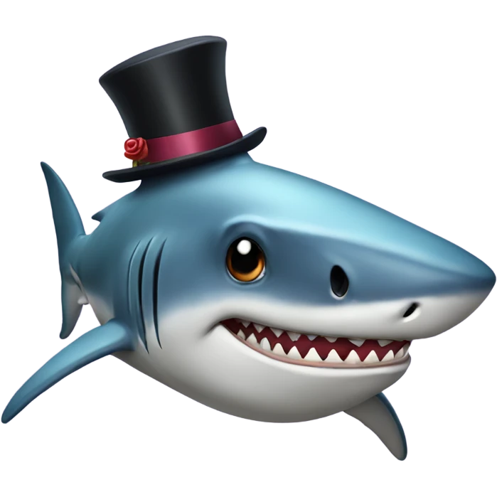 shark with tophat emoji
