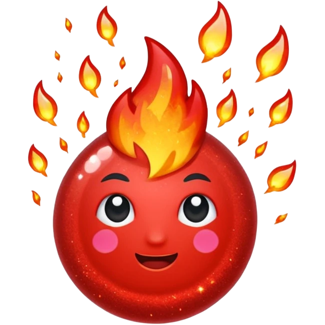glitter color red fire emoji