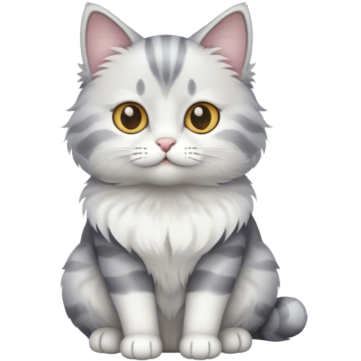 white and Gray cat emoji