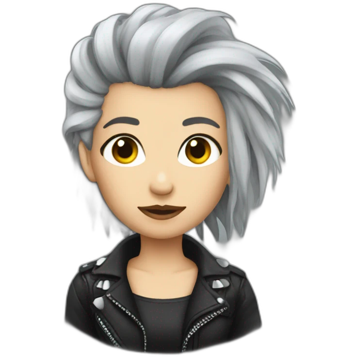 Gray hair punk girl emoji