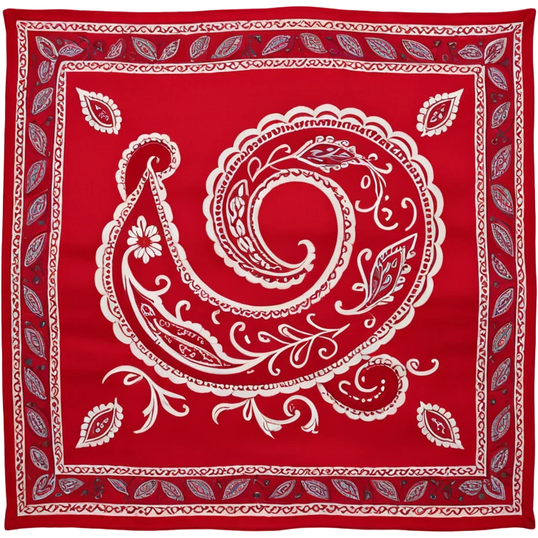 head bandana,Red paisley emoji
