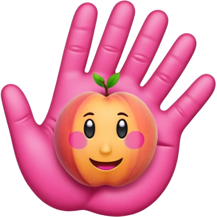 Emoji Peach with hand prints emoji