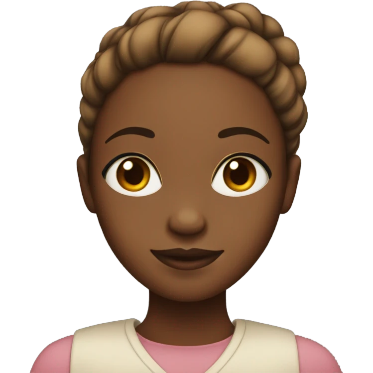 A black girl with a brown ponytail with edges emoji