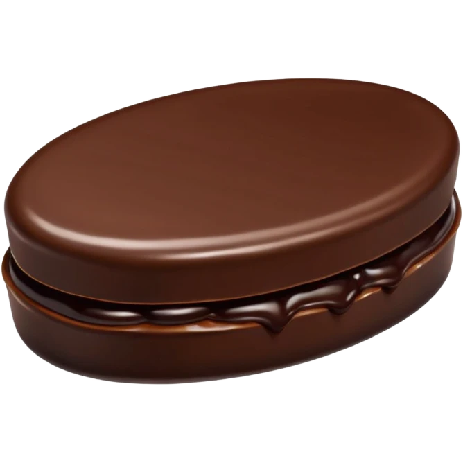 Chocolate covered Baltic curd snack with jam emoji