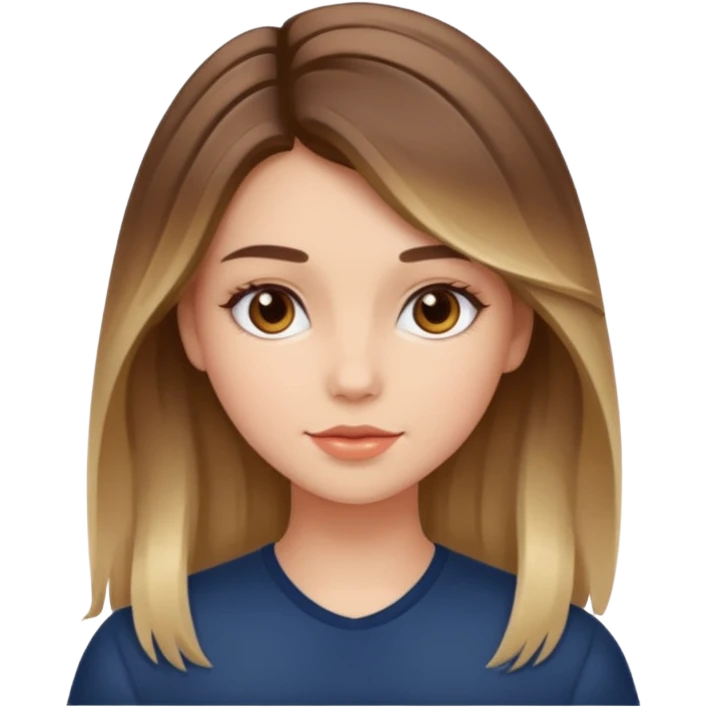 Girl with balayage hair emoji