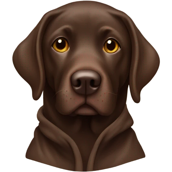 Chocolate lab wearing hoodie emoji