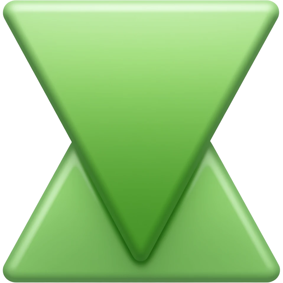Down triangle in green colour emoji