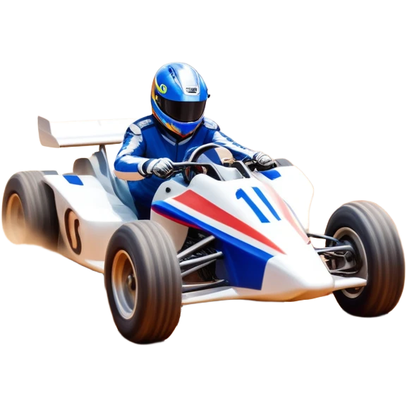 A high-speed racing car or motorcycle zooming down a track, leaving a trail of dust and excitement. The scene conveys energy and adrenaline, with blurred motion showing the speed and precision of motorsport, set against a dynamic racing track backdrop. emoji