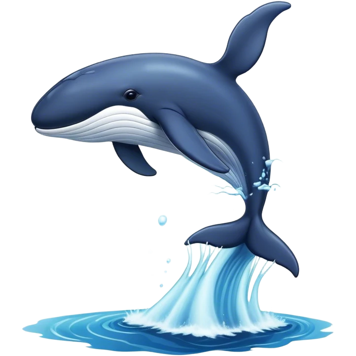 Realistic Whale jumpn in the ocean,  clean background  emoji