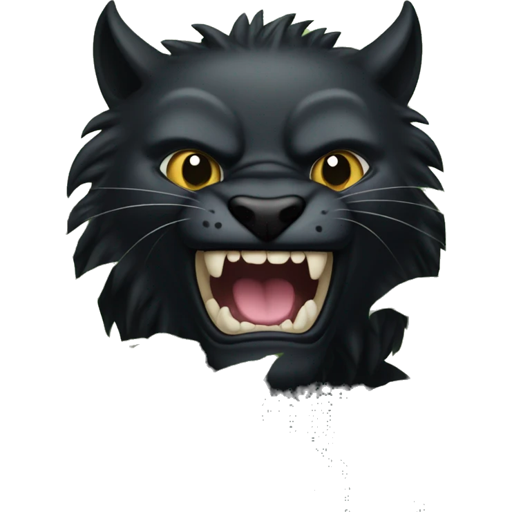 black pantera animal with a sharp tooth behind a bush emoji