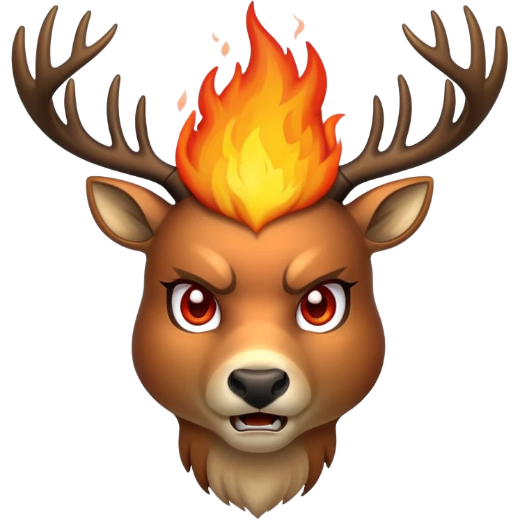 deer angry fire emoji