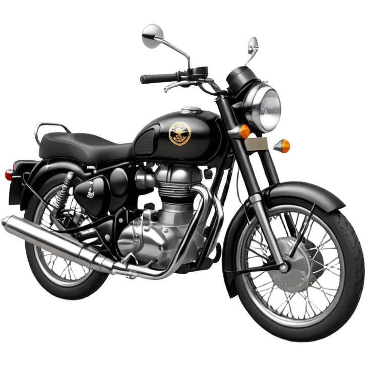Black royal Enfield with white logo emoji