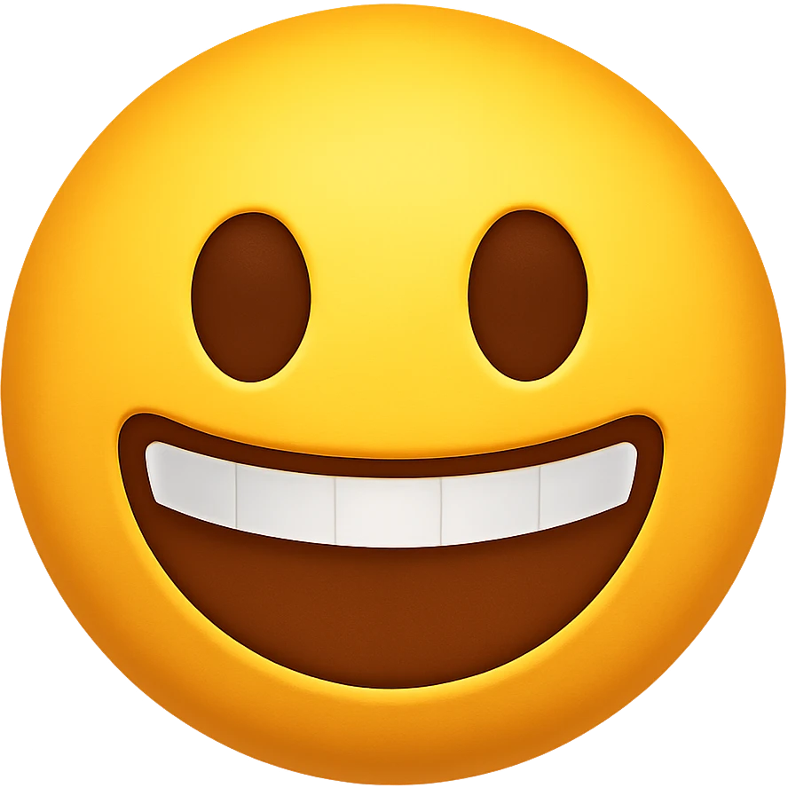 emoji with a big smile, vibrant colors, cartoon style emoji