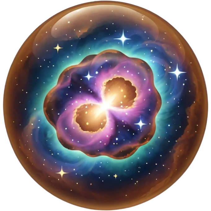 brown sparkling shiny bubble nebula emoji