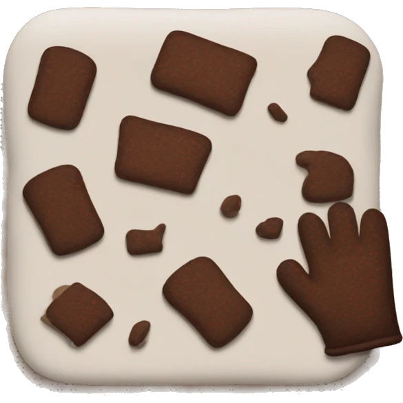 brownie, oven mits emoji