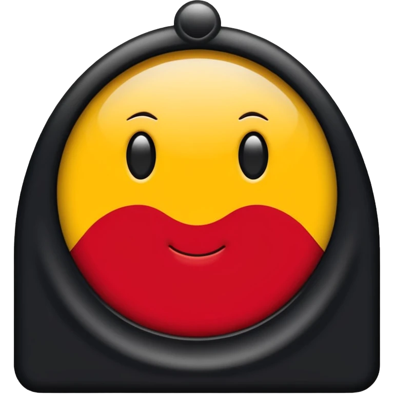 A wavy black and red rectangle with a medium sized yellow circle in the middle emoji