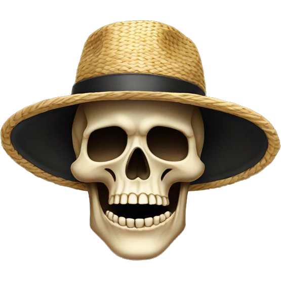 Tete de mort avec un chapeau de paille emoji