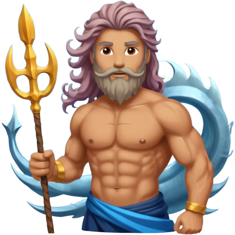 front view Poisedon emoji
