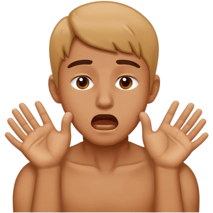 Person choking themselves with their hands emoji