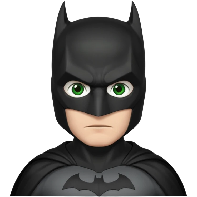 batman con el traje del caballero oscuro, solamente con los ojos verdes, el resto del traje que no sea verde emoji