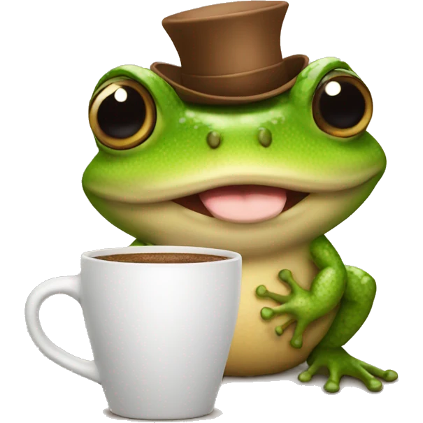 Toad with coffe emoji