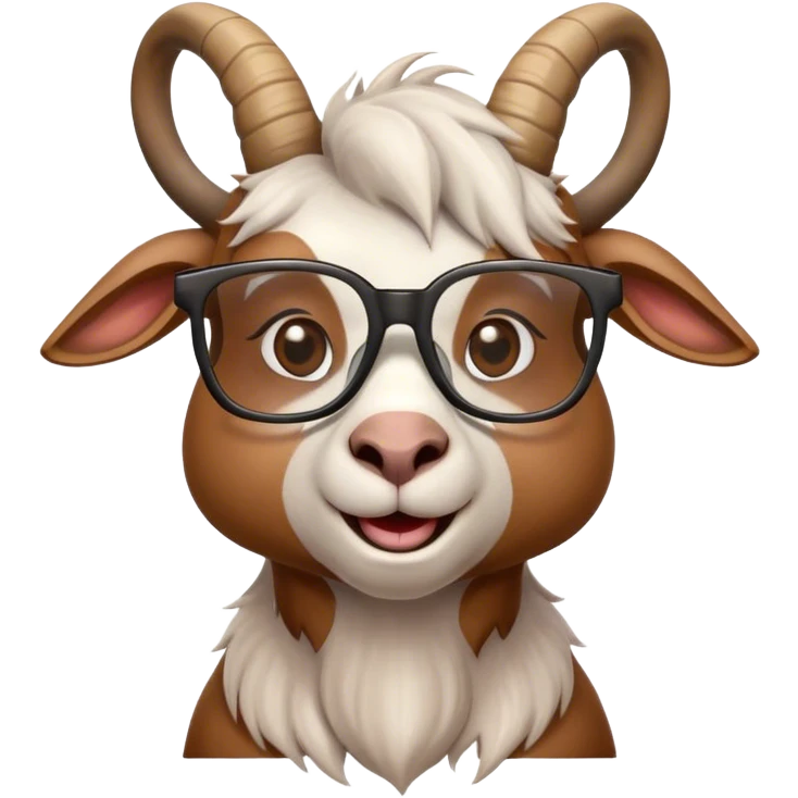 animated goat wearing glasses bobbing its head emoji