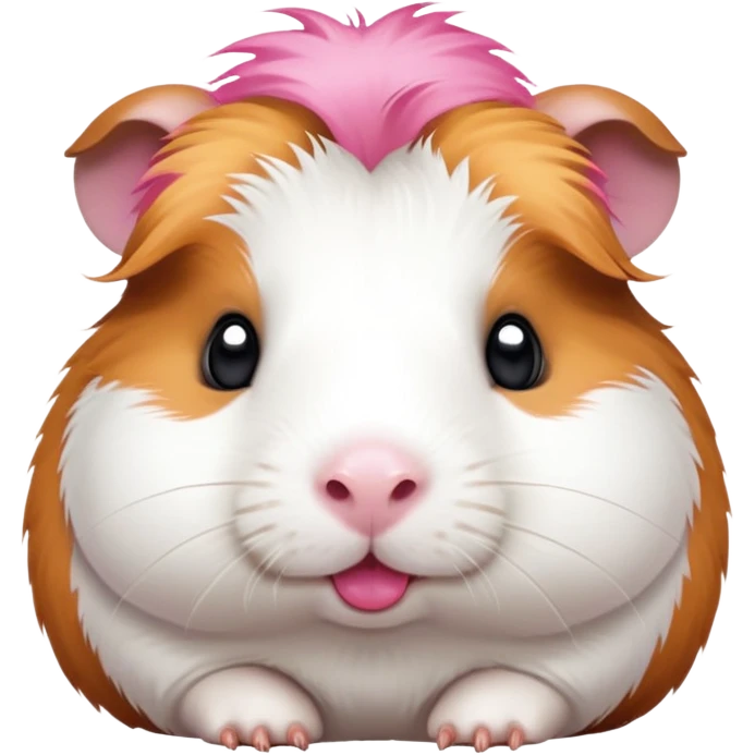 a white guinea pig white a ginger patch on one side of its face and a brown patch on the other. with pink lips and pink ears emoji