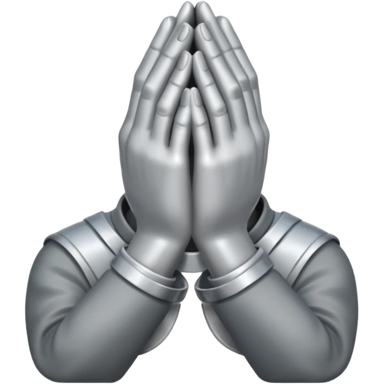 praying metallic hands, no gold emoji