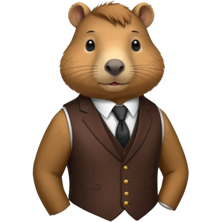 Asme una capibara con trage elegante solo que se le vea desde el traje  emoji