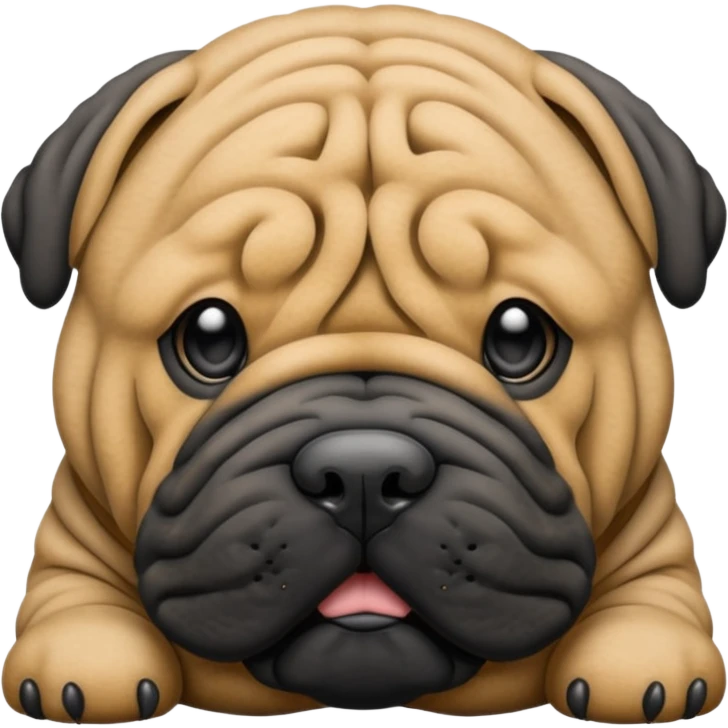 Shar Pei black emoji