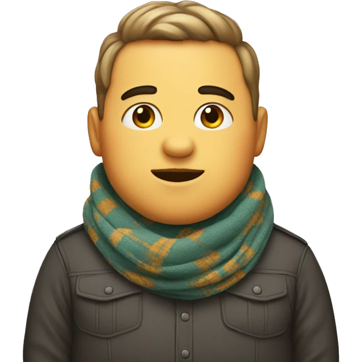 Fat boy wearing scarf emoji