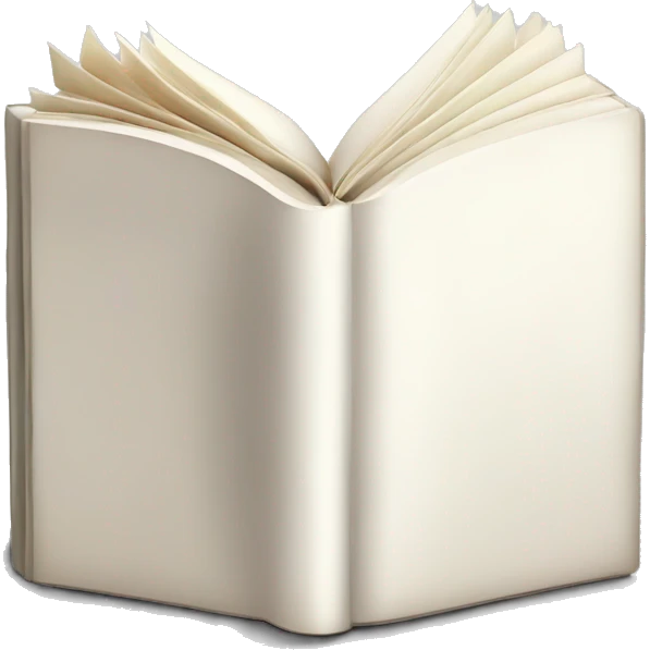 closed book with white cover, white pages  emoji