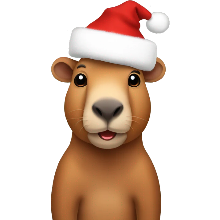 capibara con gorro de navidad emoji