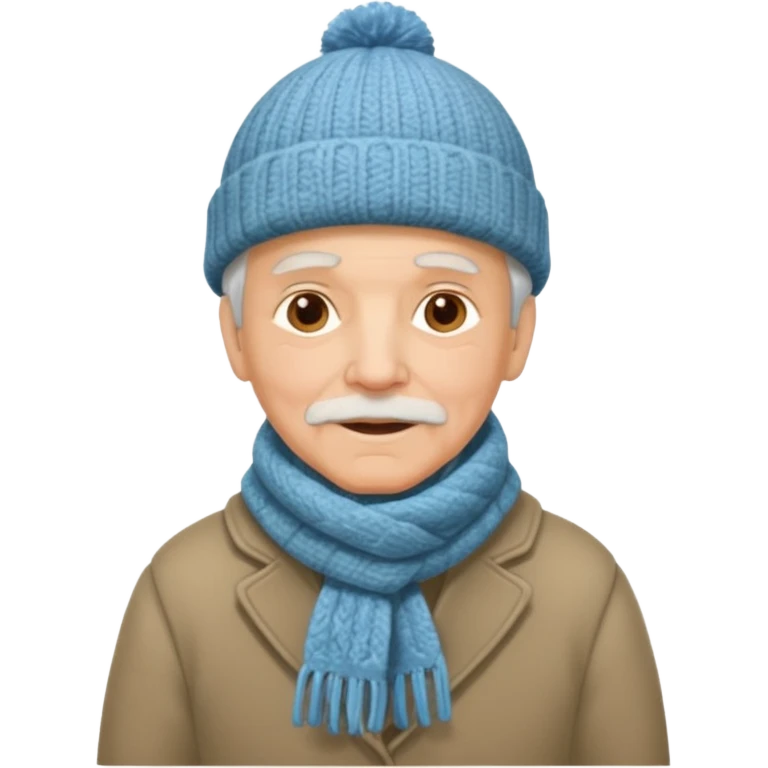 eldelry man with winter clothes emoji