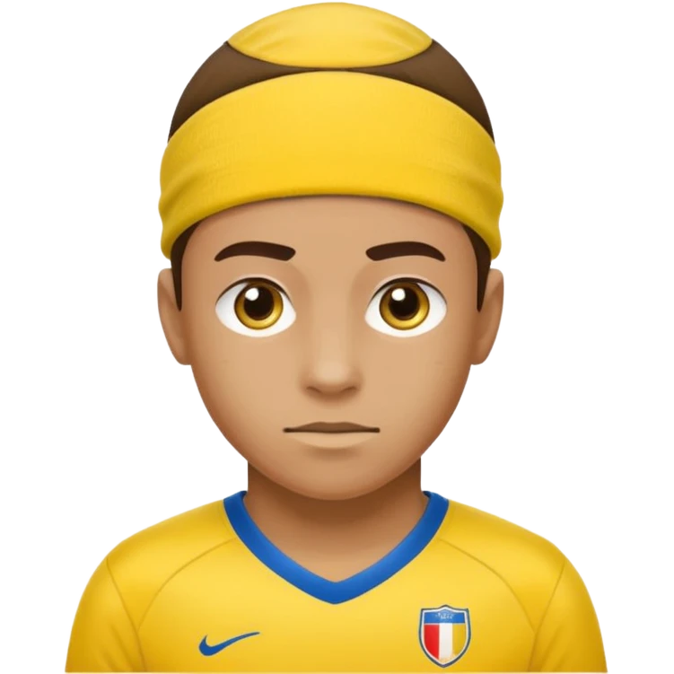 soccer winger with sweatband, yellow color. emoji