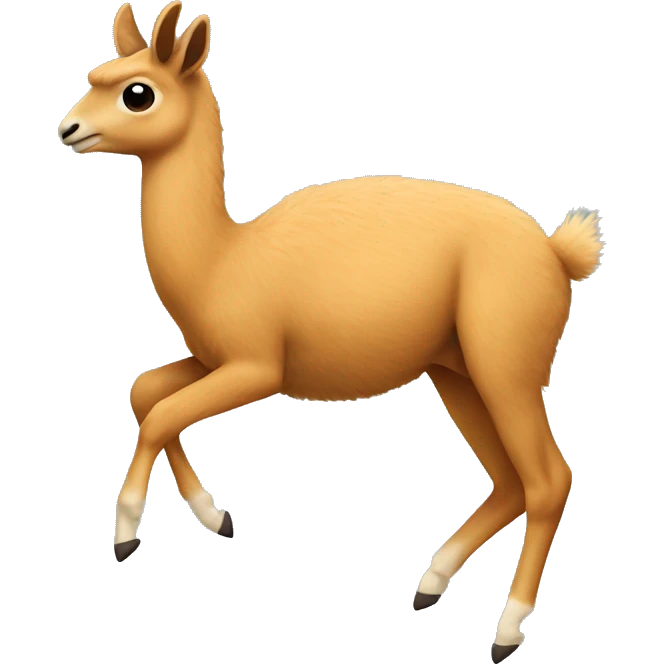 a jumping vicuna, no tail emoji