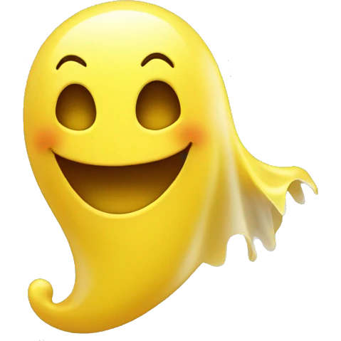 giggling ghost yellow emoji