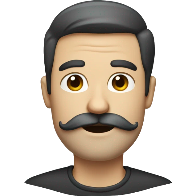 A guy with big moustache and a beard that's too long that it reaches his neck emoji