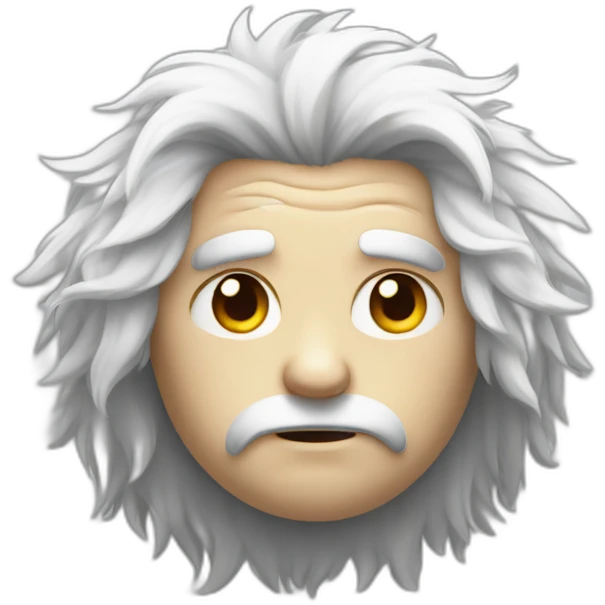 Fluffy-white-hair-sad emoji
