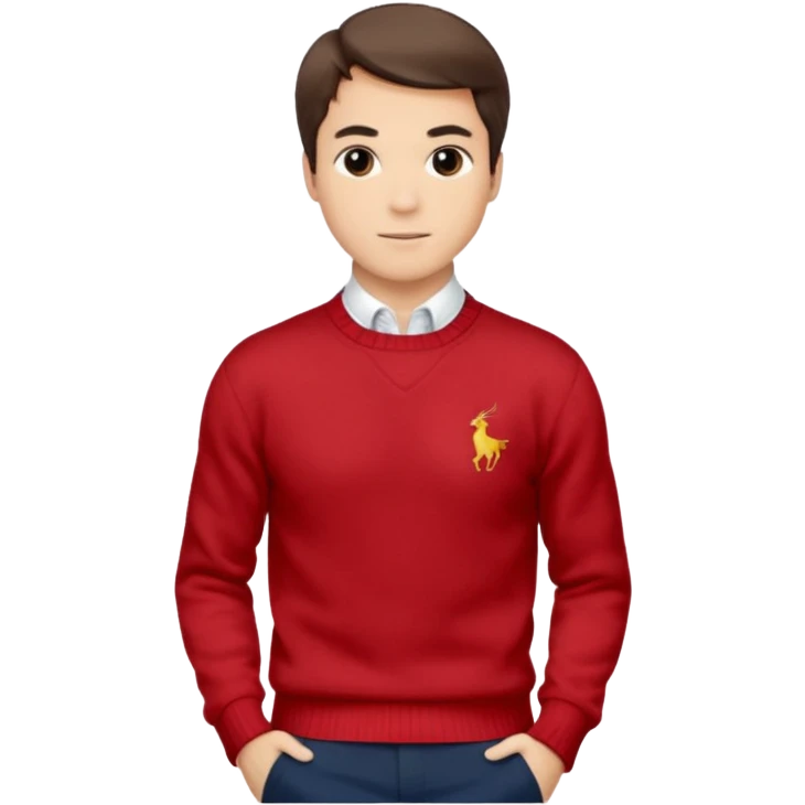 red crewneck Ralph Lauren sweater  emoji