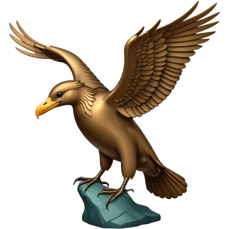 Liver bird, mythical bird symbol of Liverpool, cormorant-like bird with outstretched wings emoji